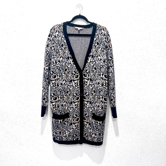Sophie Theallet Black and Cream Cardigan Sweater 22/24 - Picture 1 of 11